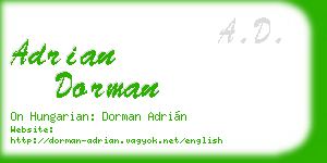 adrian dorman business card